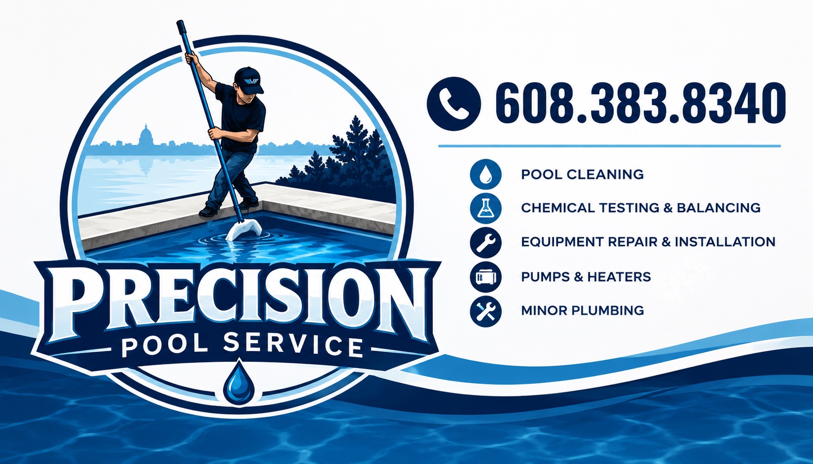 Precision Pool Service Business Card
